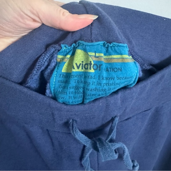 Aviator Nation Cross Stripe Pants in Poseidon Size Large - Picture 5 of 7